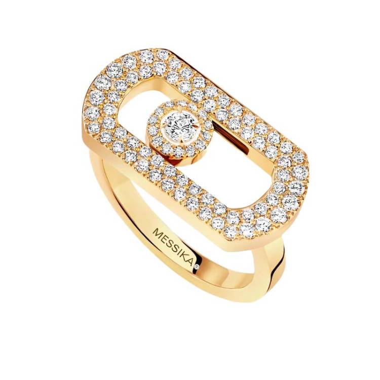 Messika So Move 18ct Yellow Gold Diamond Pave Ring - N