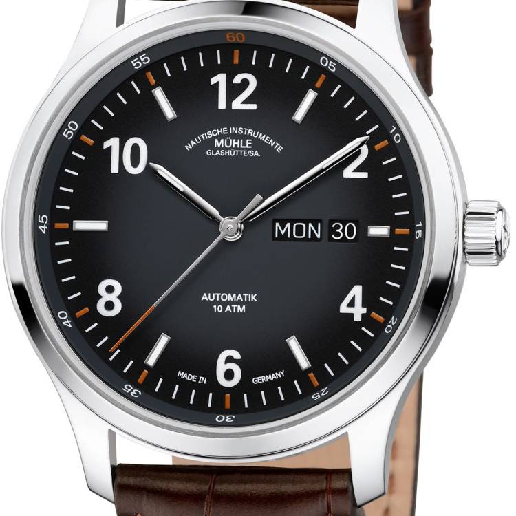 Muhle Glashutte Watch Lunova Tag Datum Titanium - Black