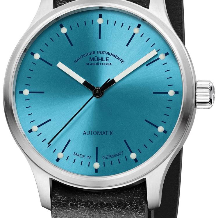 Muhle Glashutte Watch Panova Turquoise Bue Leather - Blue