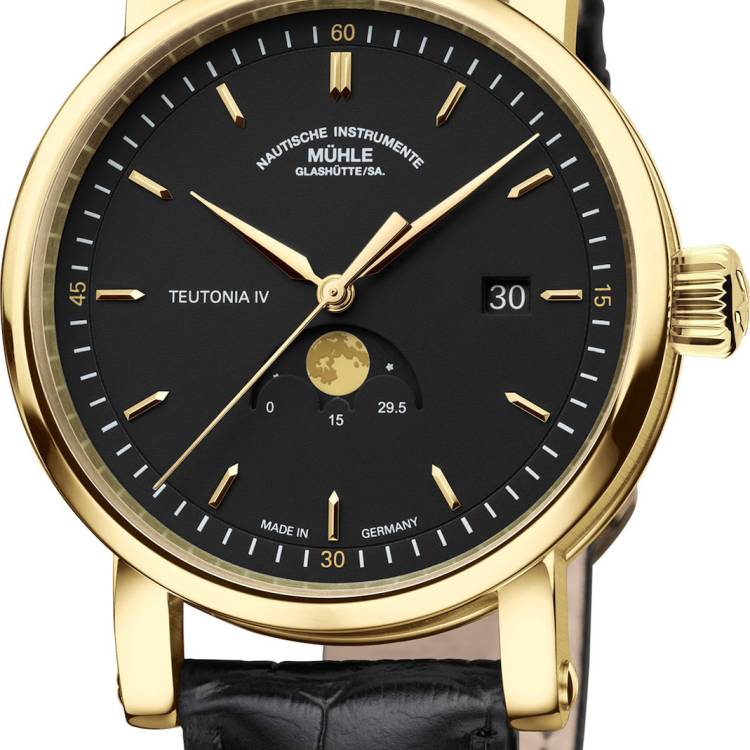 Muhle Glashutte Watch Teutonia IV Moonphase Gold Limited Edition