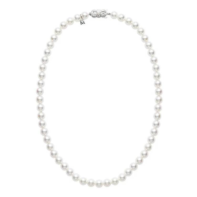 Mikimoto 18ct White Gold 6.5mm White A1 Grade Akoya Pearl Uniform Strand Necklace - White