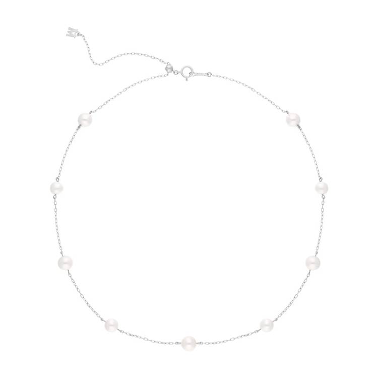 Mikimoto 18ct White Gold White Akoya Pearl Necklace