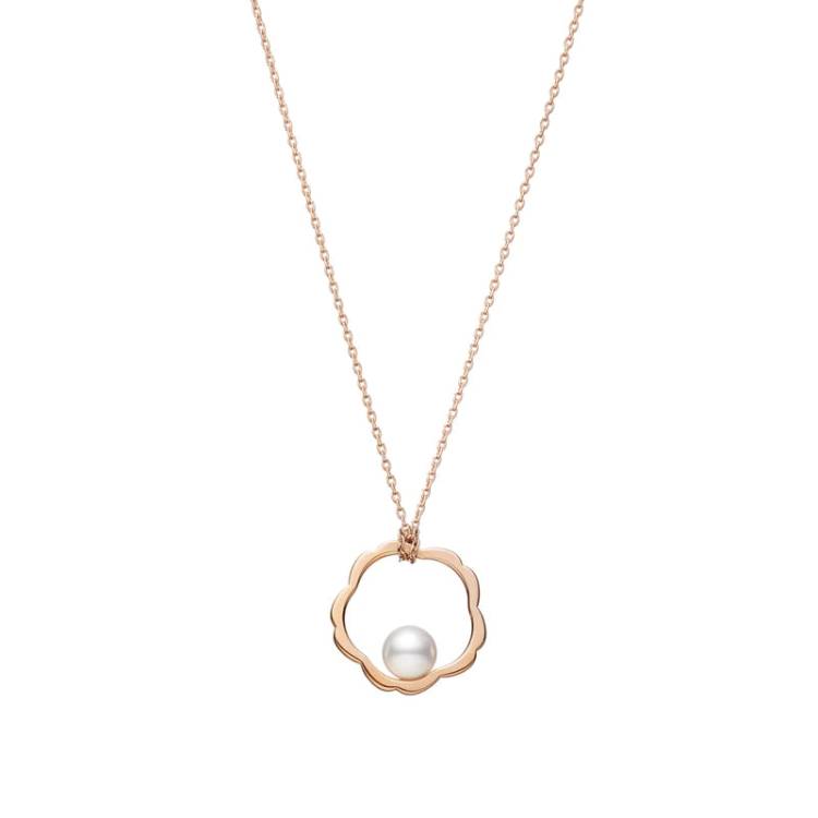 Mikimoto Cherry Blossom 18ct Rose Gold Akoya Pearl Pendant