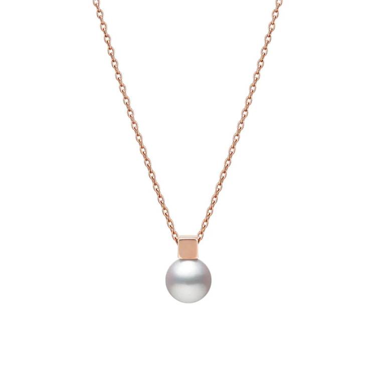 Mikimoto Classic 18ct Rose Gold White Akoya Pearl Necklace