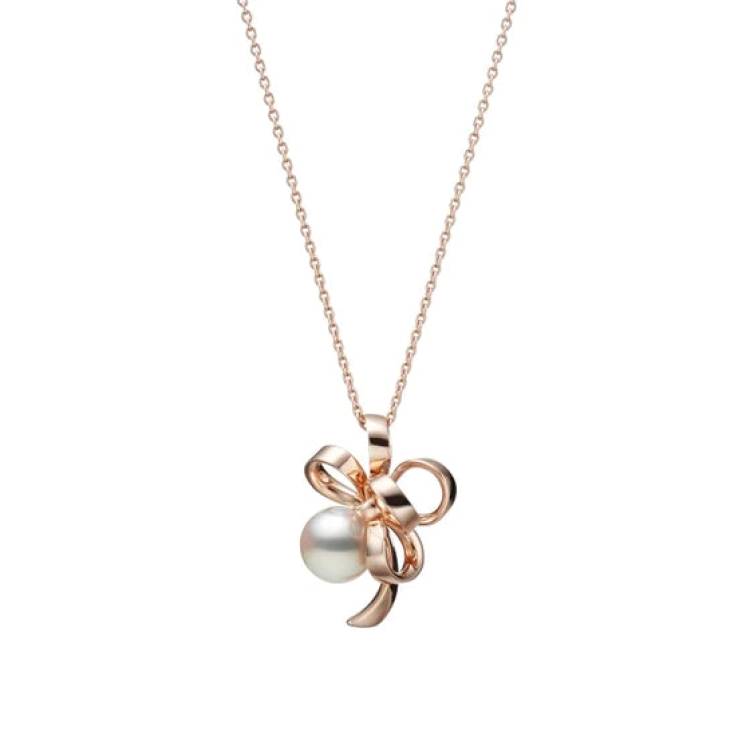 Mikimoto Jeux de Rubans 18ct Rose Gold Akoya Pearl Pendant