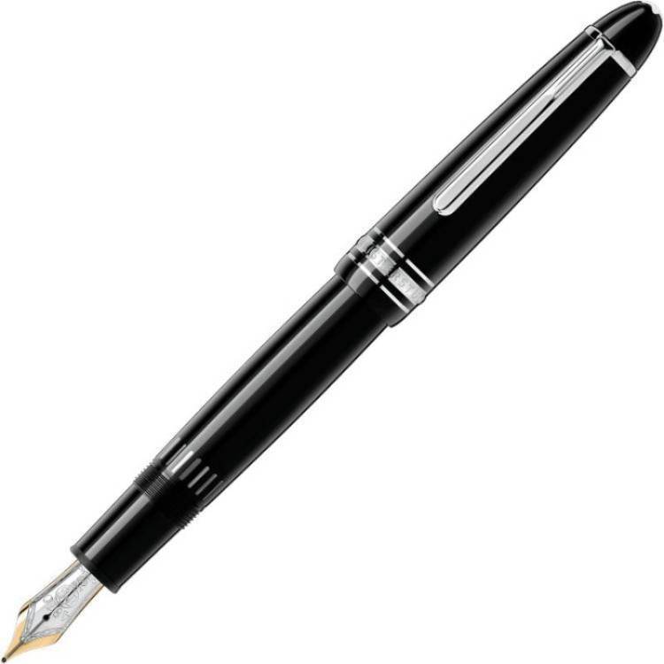 Montblanc Writing Instrument Meisterstuck Platinum Coated LeGrand Medium Nib Fountain Pen - Silver