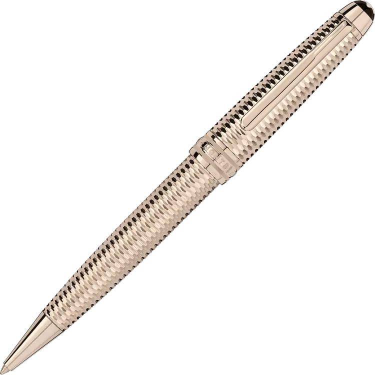 Montblanc Writing Instrument Meisterstuck Geometry Solitaire Champagne Gold Midsize Ballpoint Pen - Silver