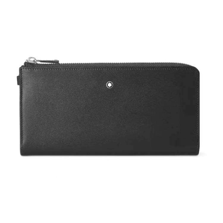 Montblanc Meisterstuck 4810 Long Wallet 12cc With Zip and Removable Wrist Strap D - Black
