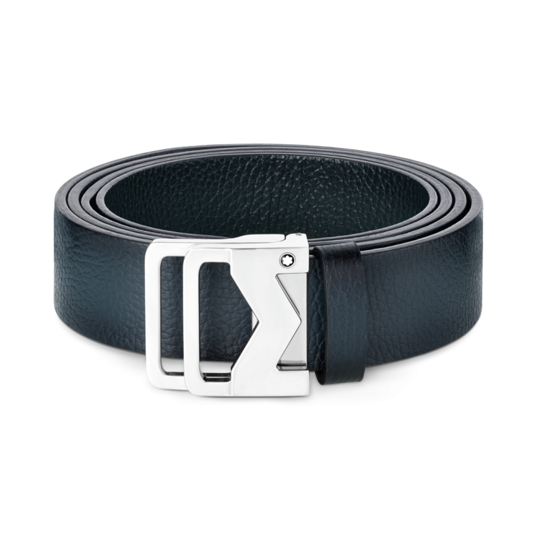 Montblanc M Buckle Sfumato Blue 35 mm Leather Belt
