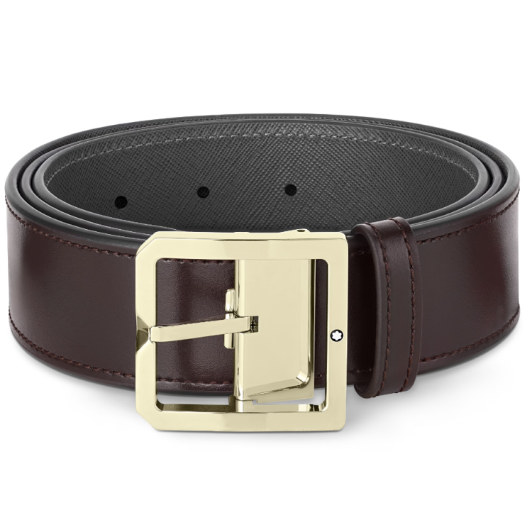Montblanc Reversible 40mm Leather Belt Brown Grey D