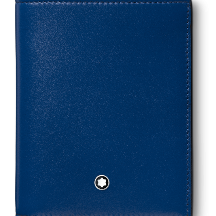 Montblanc Wallet Meisterstuck Compact 6cc Blue D - Blue