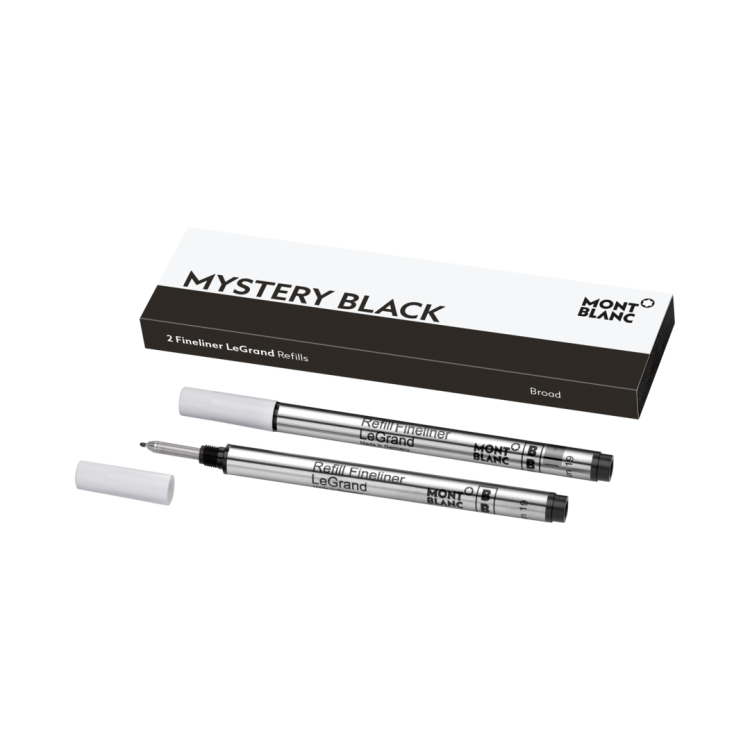 Montblanc Writing Accessories 2 Fineliner LeGrand Refills Broad Mystery Black - Black