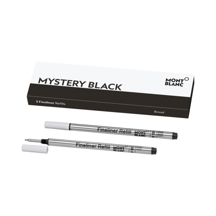 Montblanc Writing Accessories 2 Fineliner Refills Broad Mystery Black - Black