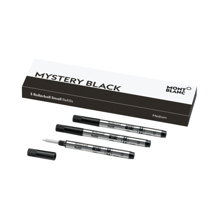 Montblanc Writing Accessories 3 Rollerball Small Refills Medium Mystery Black - Black