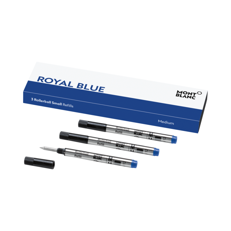 Montblanc Writing Accessories 3 Rollerball Small Refills Medium Royal Blue - Blue