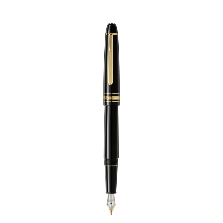 Montblanc Writing Instrument Meisterstuck Classique Gold Coated Fountain Pen F - Black