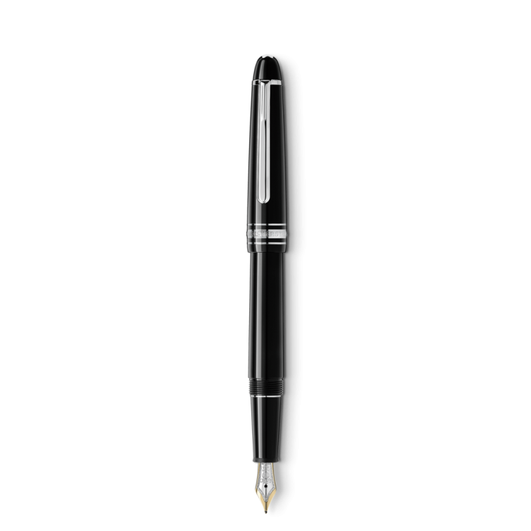 Montblanc Writing Instrument Meisterstuck Classique Platinum Coated Fountain Pen F - Black