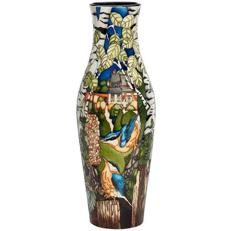 Moorcroft Limited Edition A Jar of Nuthatches Vase