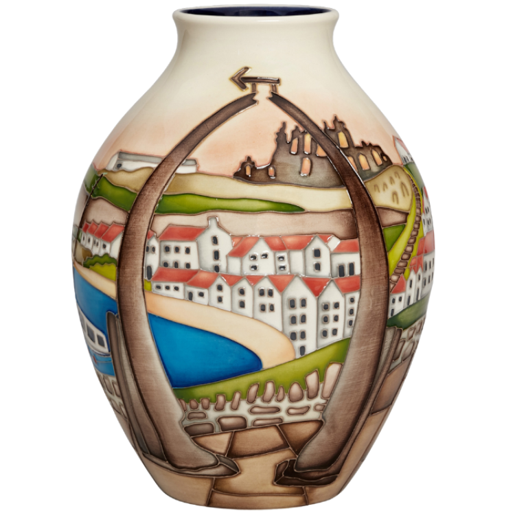Moorcroft Exclusive Limited Edition Whitby Whalebone Arch Vase