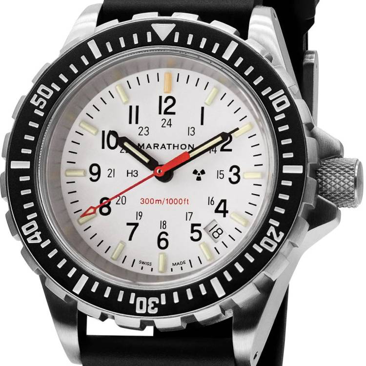 Marathon Watch Dive Large Arctic Edition Divers Quartz TSAR - White
