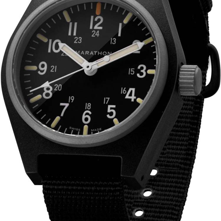 Marathon Watch General Purpose Black Quartz With MaraGlo GPQ - Black