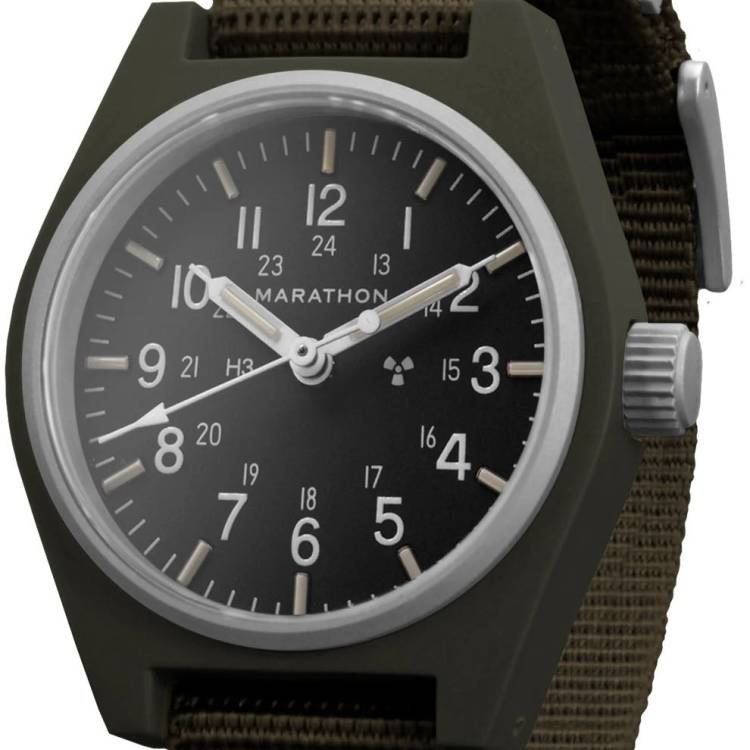 Marathon Watch General Purpose Sage Green Mechanical GPM - Black