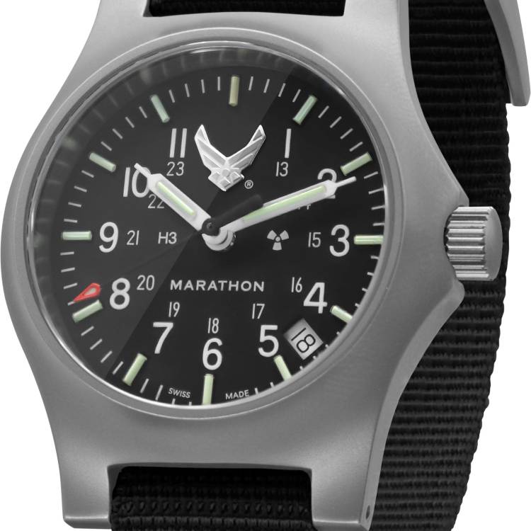 Marathon Watch USAF Collection Official USAF Re-Issue GP Quartz With Date GPQ - Black