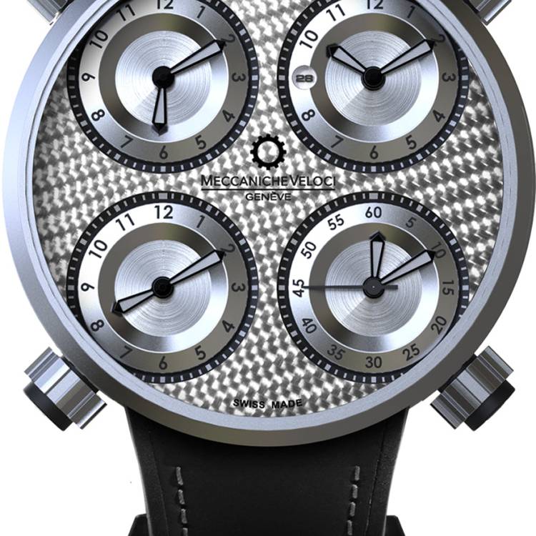 Meccaniche Veloci Watch Quattrovalvole TexNero - Silver