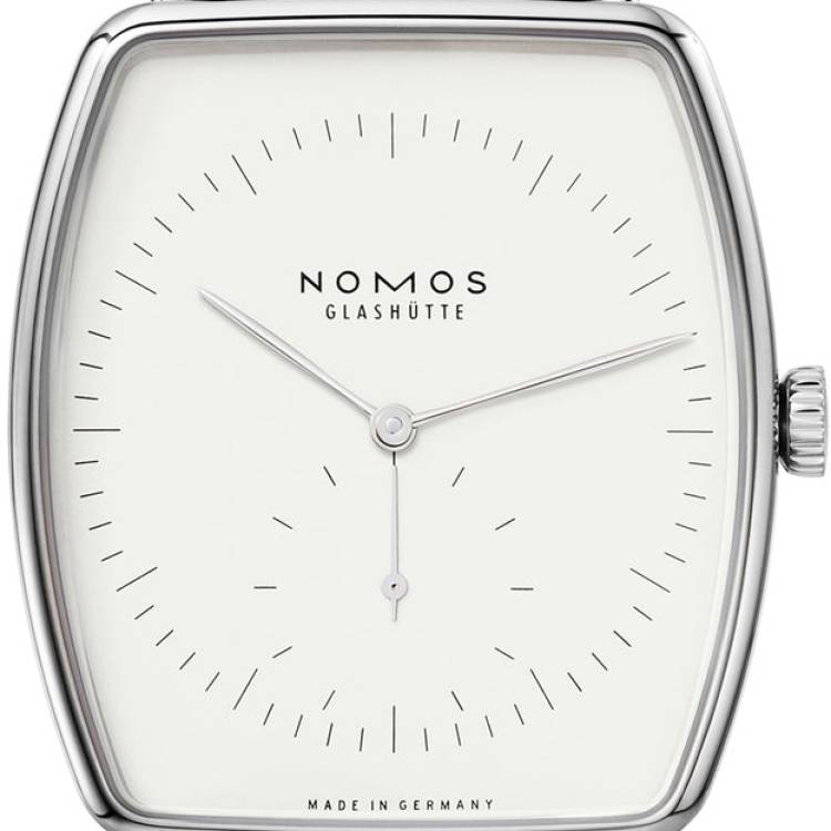 Nomos Glashutte Watch Lux Hell White Gold Sapphire Crystal - Silver