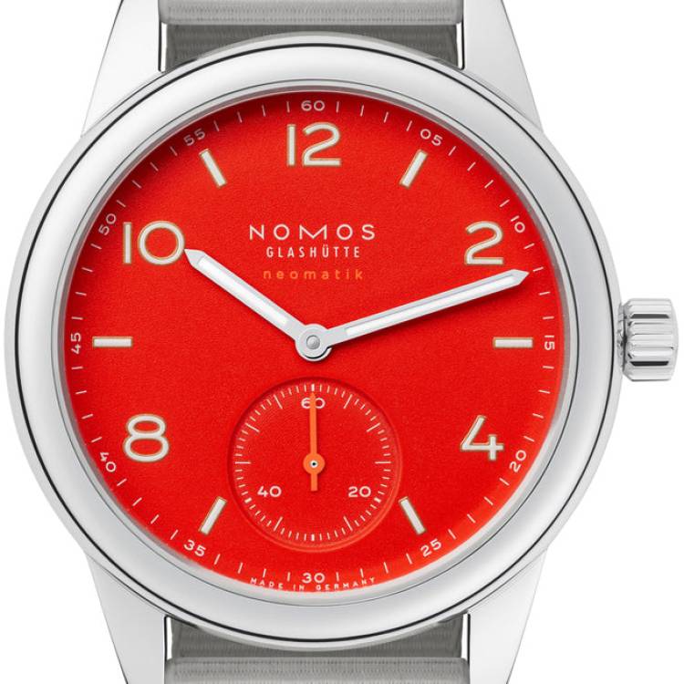 Nomos Glashutte Watch Club Neomatik Signalrot Sapphire Crystal
