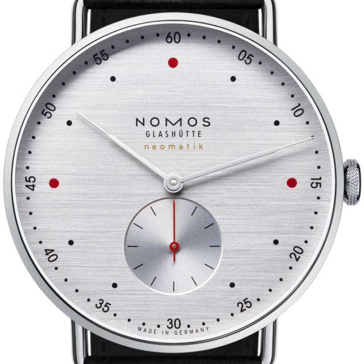 Nomos Glashutte Watch Metro Neomatik 39 Silvercut Sapphire Crystal - Silver
