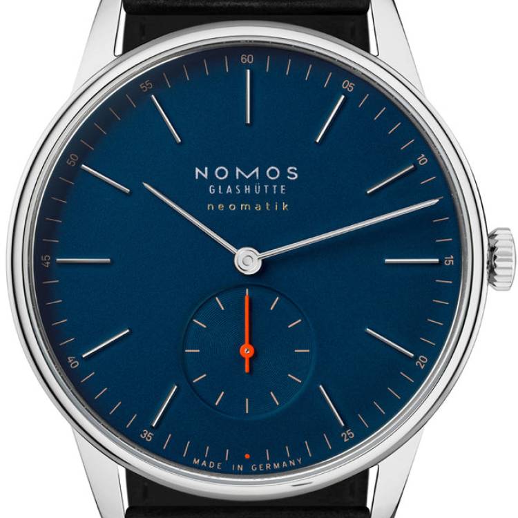 Nomos Glashutte Watch Orion Neomatik 39 Nachtblau Sapphire Crystal - Blue