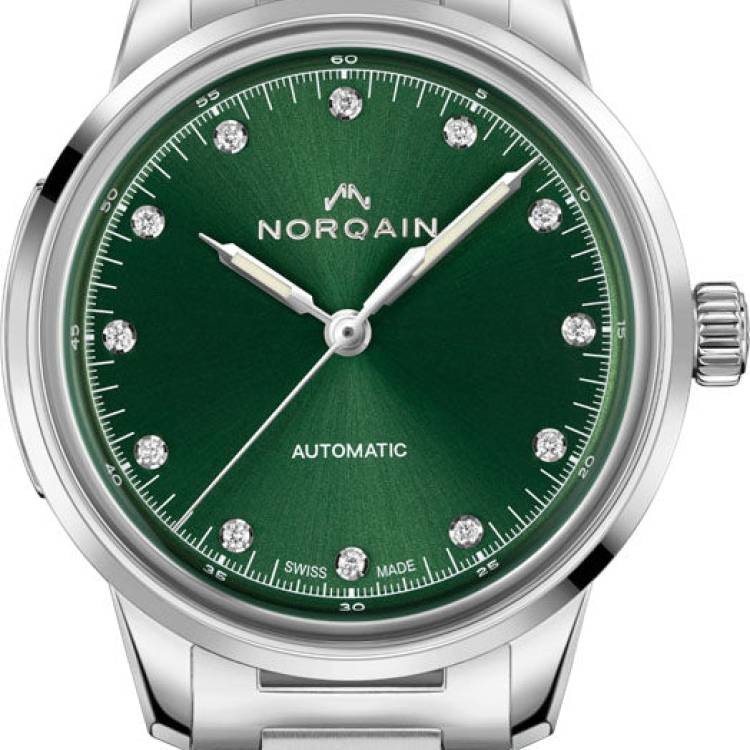 Norqain Watch Freedom 60 Emerald Green Diamond Bracelet