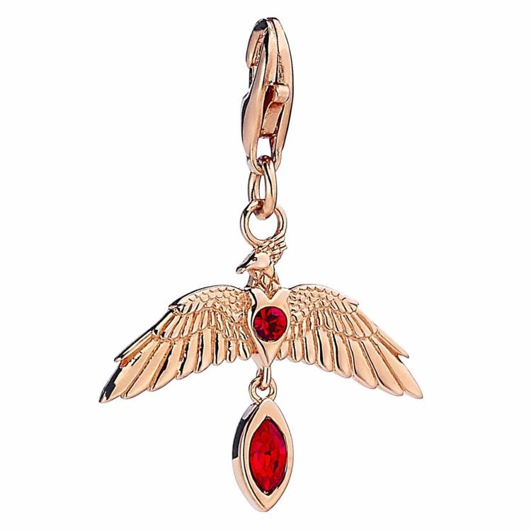 Official Harry Potter Rose Gold Plated Sterling Silver Fawkes Clip On Charm - Gold