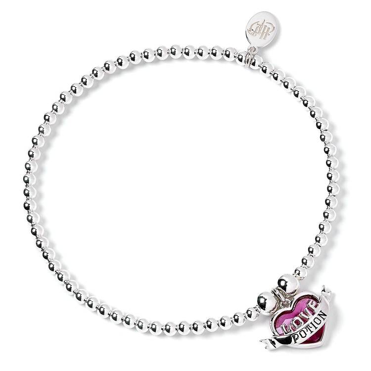Official Harry Potter Sterling Silver Ball Bead Bracelet with Love Potion Charm - Silver