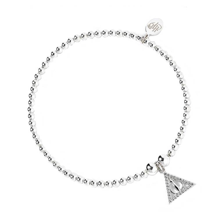 Official Harry Potter Sterling Silver Deathly Hallows Embellished Charm Bracelet