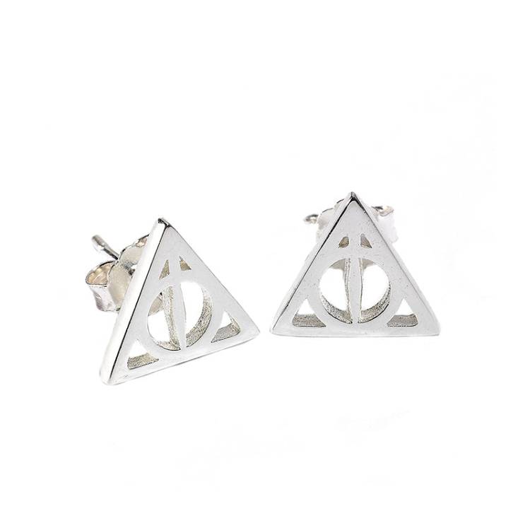 Official Harry Potter Sterling Silver Deathly Hallows Stud Earrings