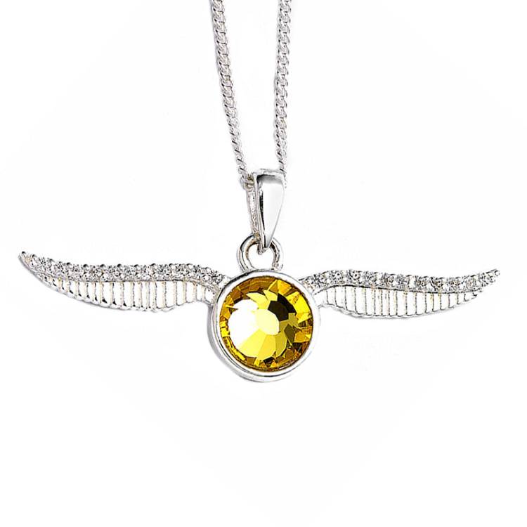 Official Harry Potter Sterling Silver Golden Snitch Embellished Necklace