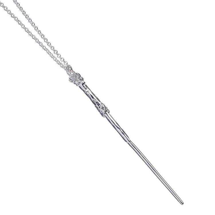 Official Harry Potter Sterling Silver Harry Potter Wand Necklace - Silver