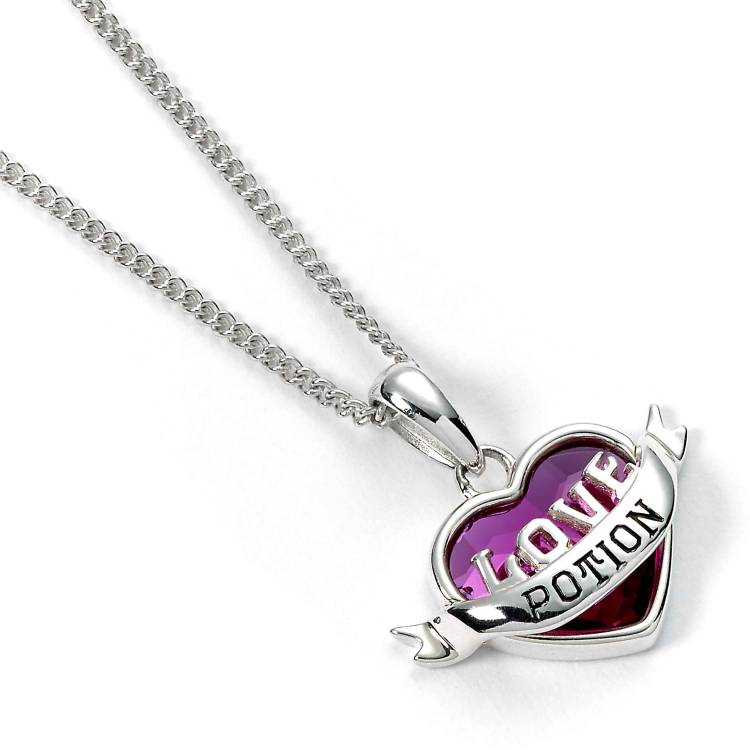 Official Harry Potter Sterling Silver Love Potion Crystal Necklace - Silver