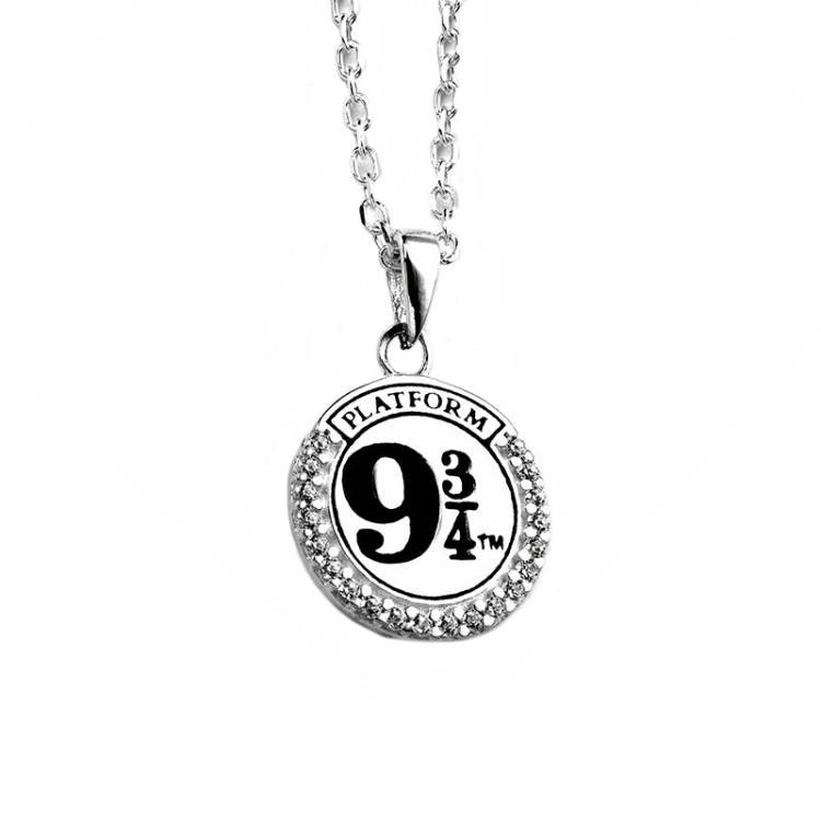 Official Harry Potter Sterling Silver Platform 9 3/4 Embellished Necklace