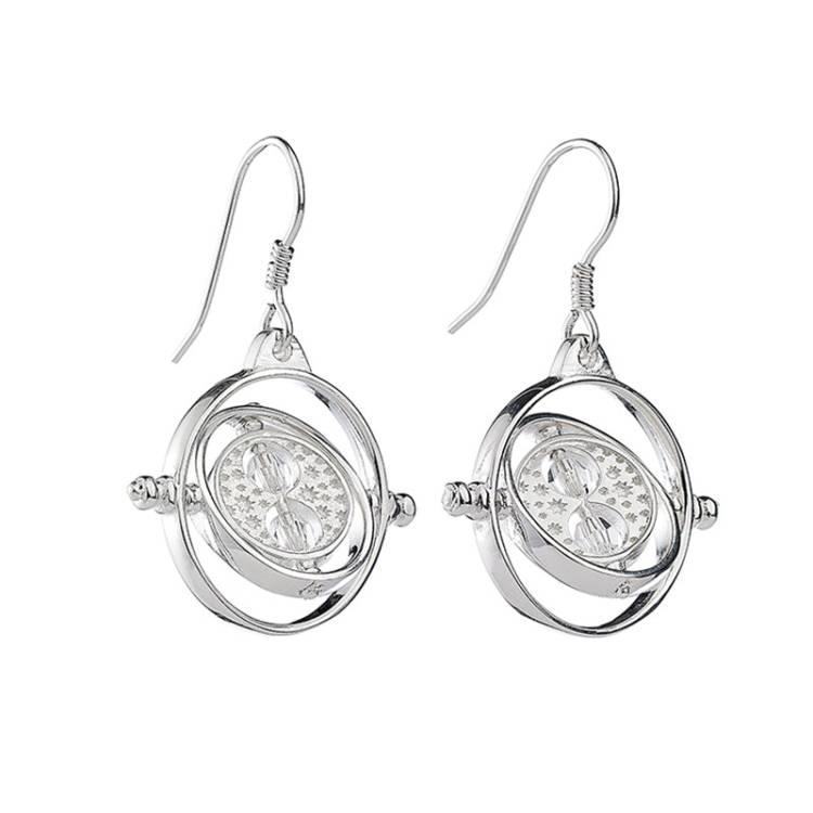 Official Harry Potter Sterling Silver Time Turner Embellished Drop Earrings