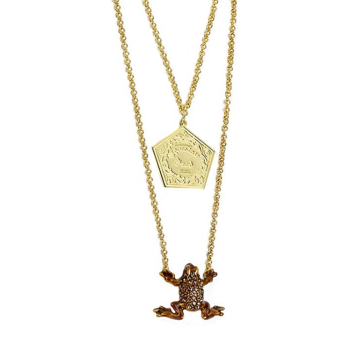Official Harry Potter Sterling Silver Gold Plated Chocolate Frog Necklace