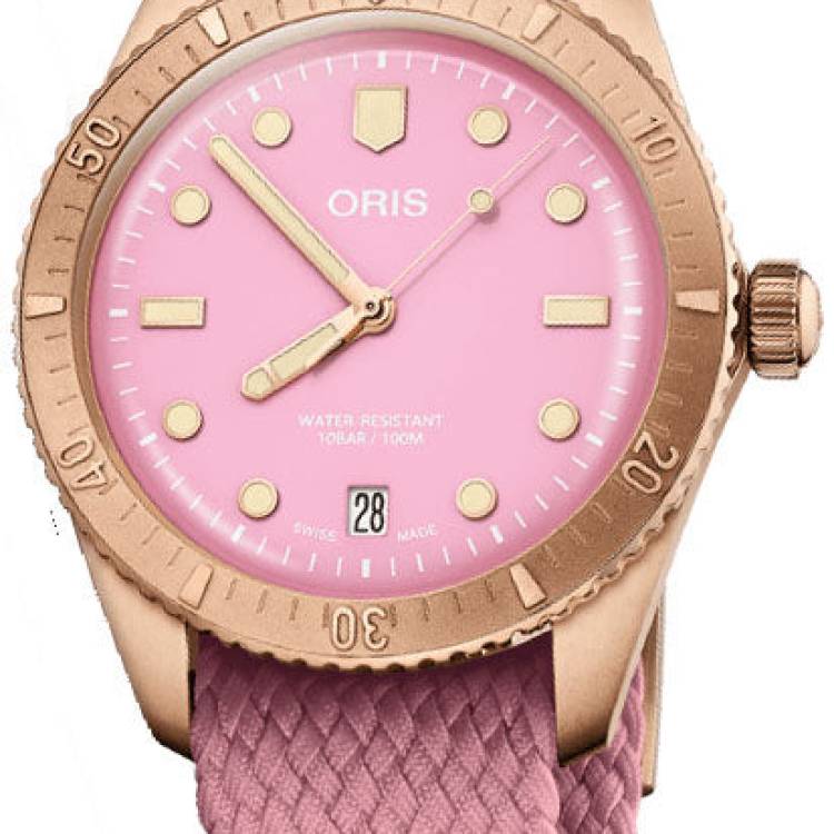 Oris Watch Divers Sixty Five Cotton Candy Bronze Lipstick Pink