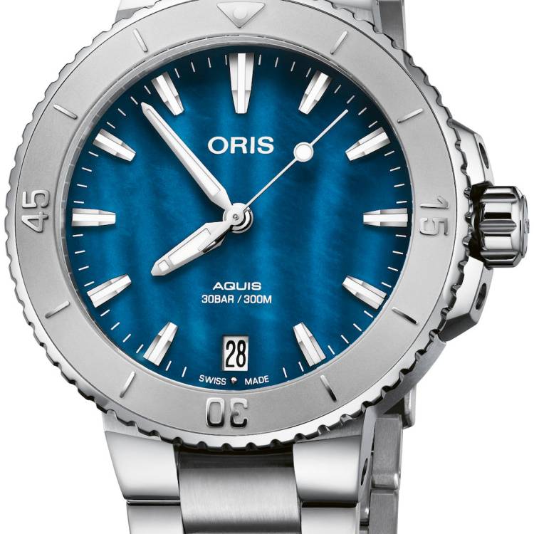 Oris Watch Aquis Date Aegean Blue