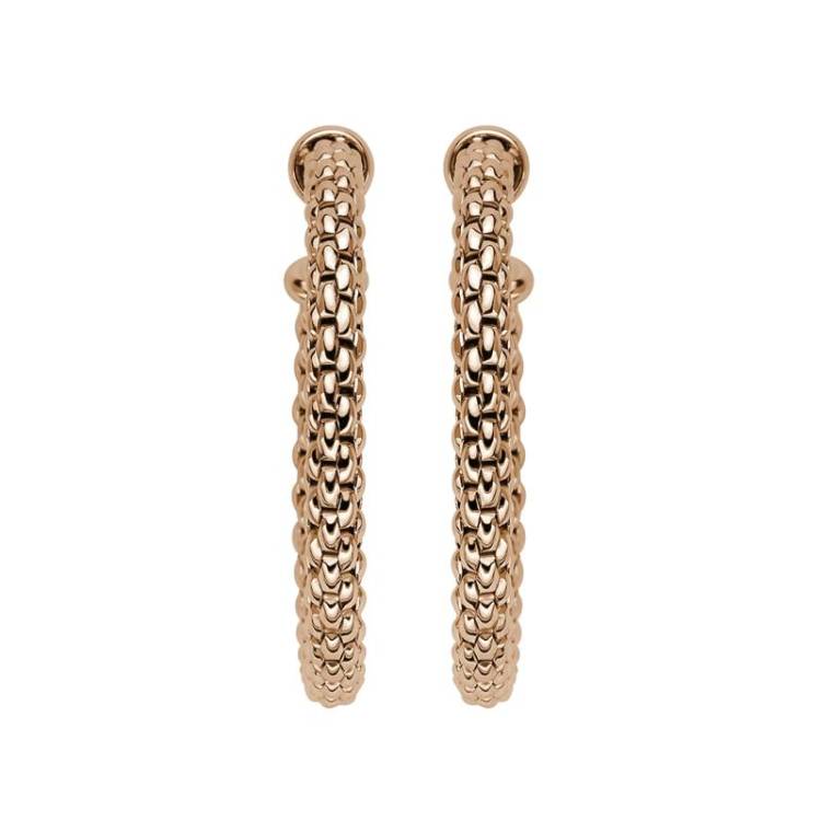 Fope Essentials 18ct Rose Gold Medium Hoop Earrings