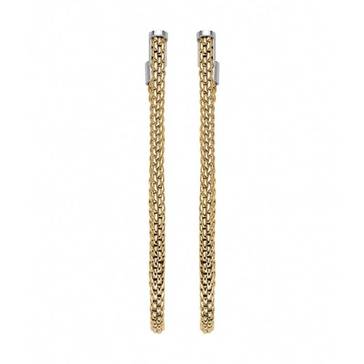 Fope Flexit Essentials 18ct Yellow Gold Long Mesh Chain Earrings