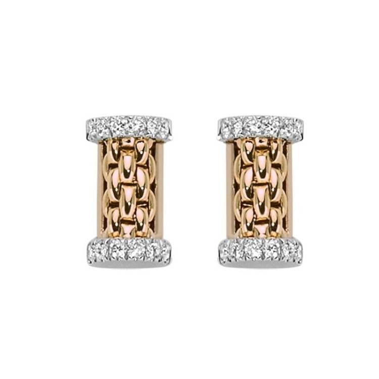 Fope Essentials 18ct Rose Gold Diamond Stud Earrings