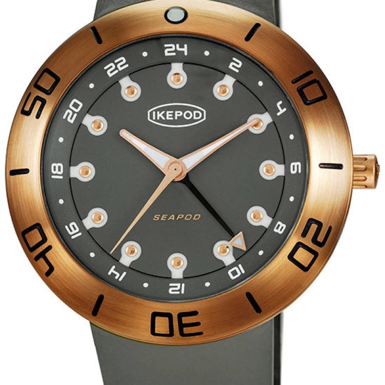 Ikepod Watch Seapod S004 GMT Bronze Archi Grey Limited Edition