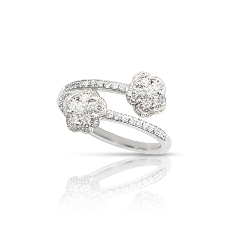 Pasquale Bruni Figlia Dei Fiori 18ct White Gold 0.47ct Diamond Flower Ring - 18 (58)